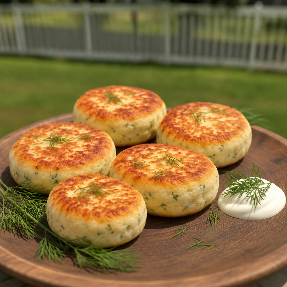 Savory Cheese Cheesecakes with Herbs (Syrniki), 5 pcs,