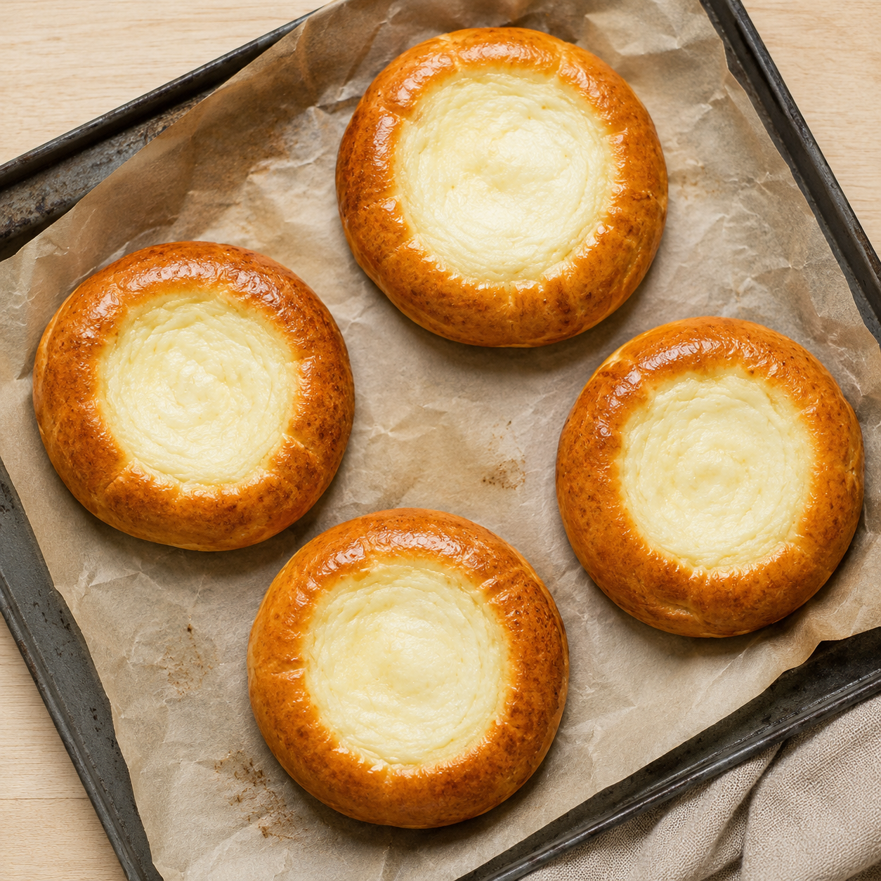 Farmer’s Cheese Vatrushki (Mini Pies with Farmer’s Cheese), 4 pieces