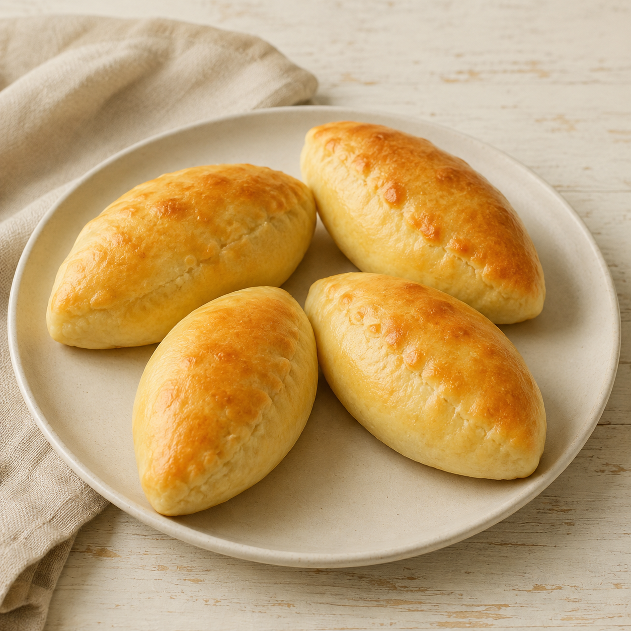Green Onion & Egg Pirozhki (Mini Pies with Green Onion & Egg), 4 pieces