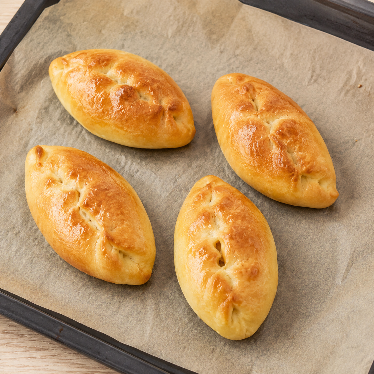 Potato Pirozhki (Mini Pies with Potato), 4 pieces